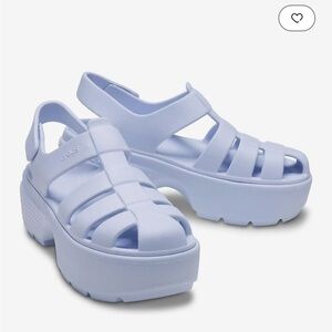 Crocs Women's light blue fisherman Platform Sandals